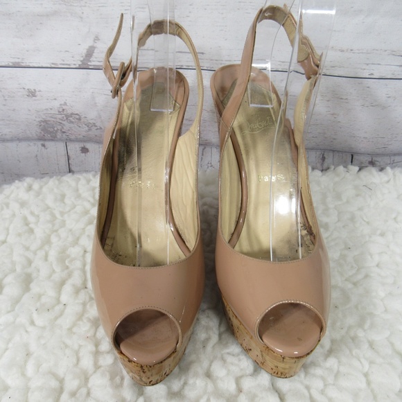 Christian Louboutin Shoes - Christian Louboutin Wedge Sandals Womens 9 Nude